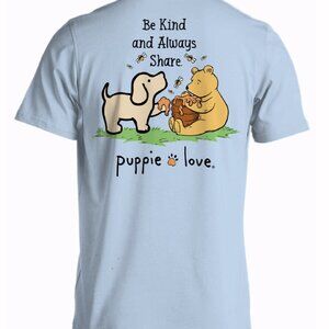 Puppie Love Dog Be Kind and Always Share Short Sleeve T-Shirt - NEW Fast Ship